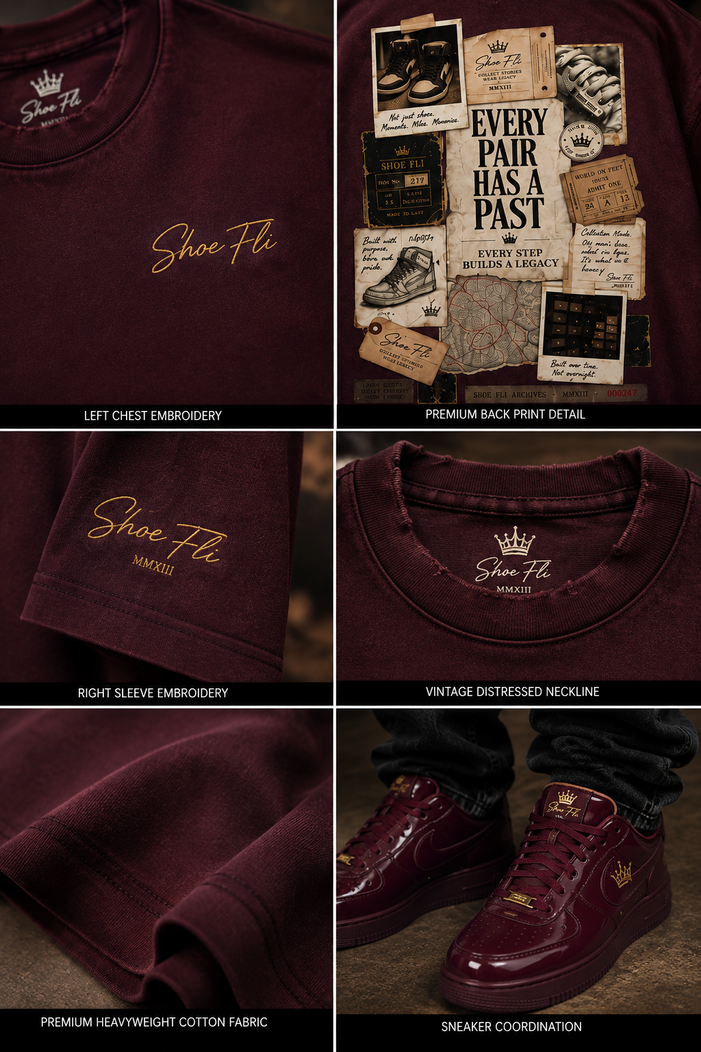 Shoe Fli's Signiture Heavyweight Vintage Washed Frayed T-Shirt