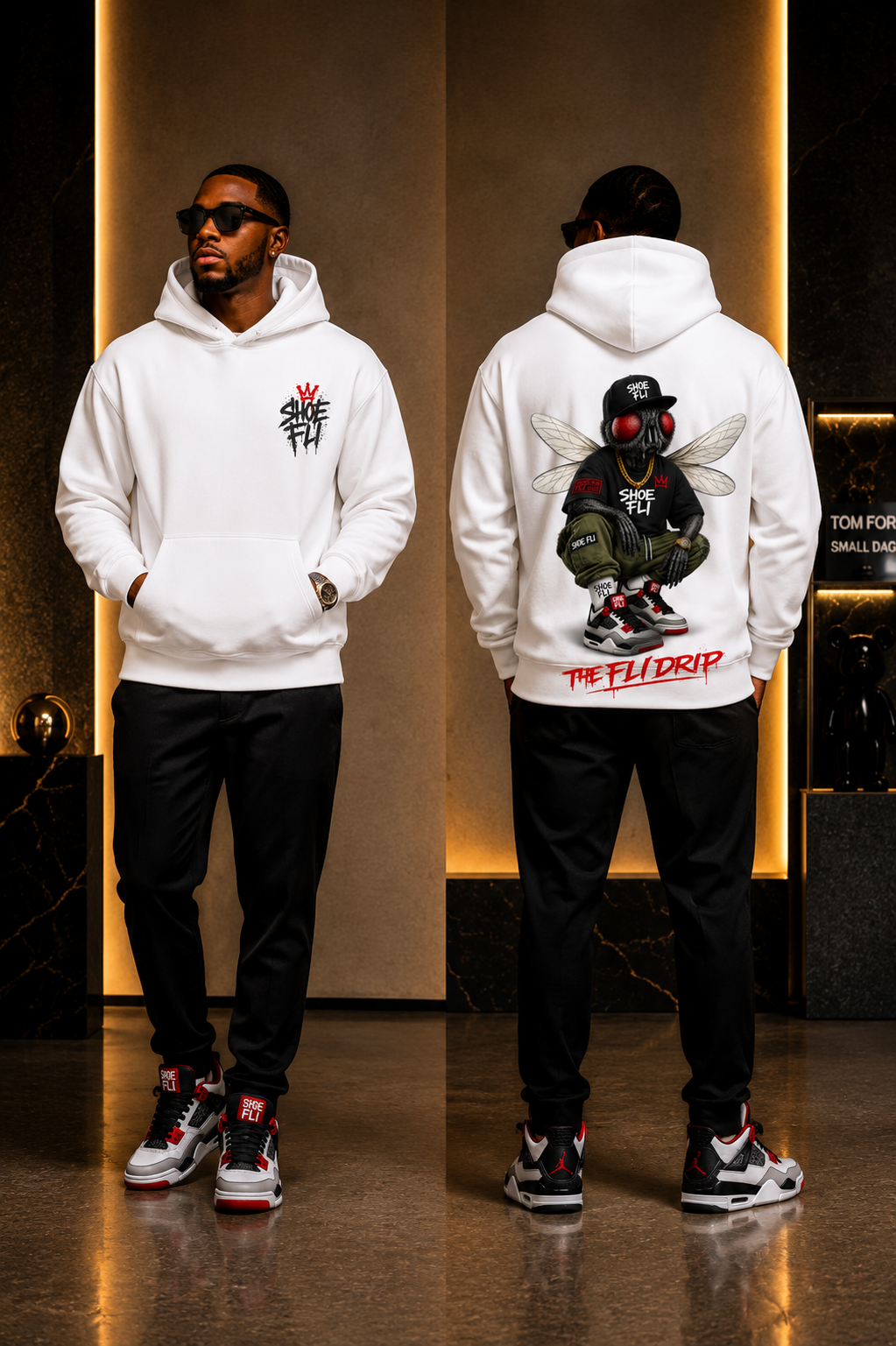 Shoe Fli left Chest Signature Heavyweight Hoodie