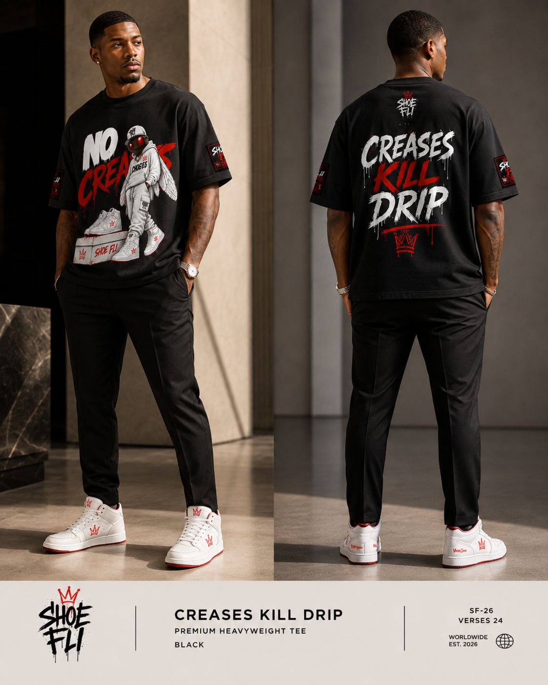 SHOE FLI " NO CREASES T-SHIRT"