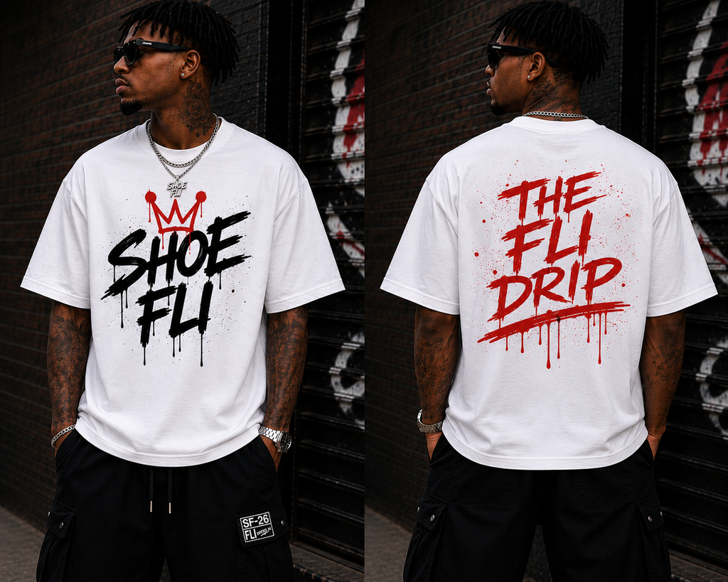 Shoe Fli Signature Heavyweight Tee – “The Fli Drip” Edition