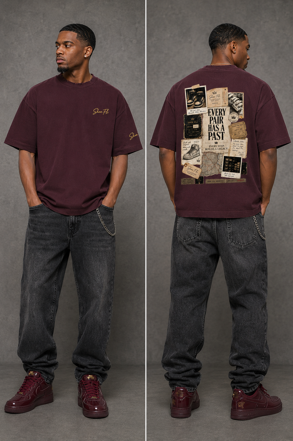 Shoe Fli's Signiture Heavyweight Vintage Washed Frayed T-Shirt
