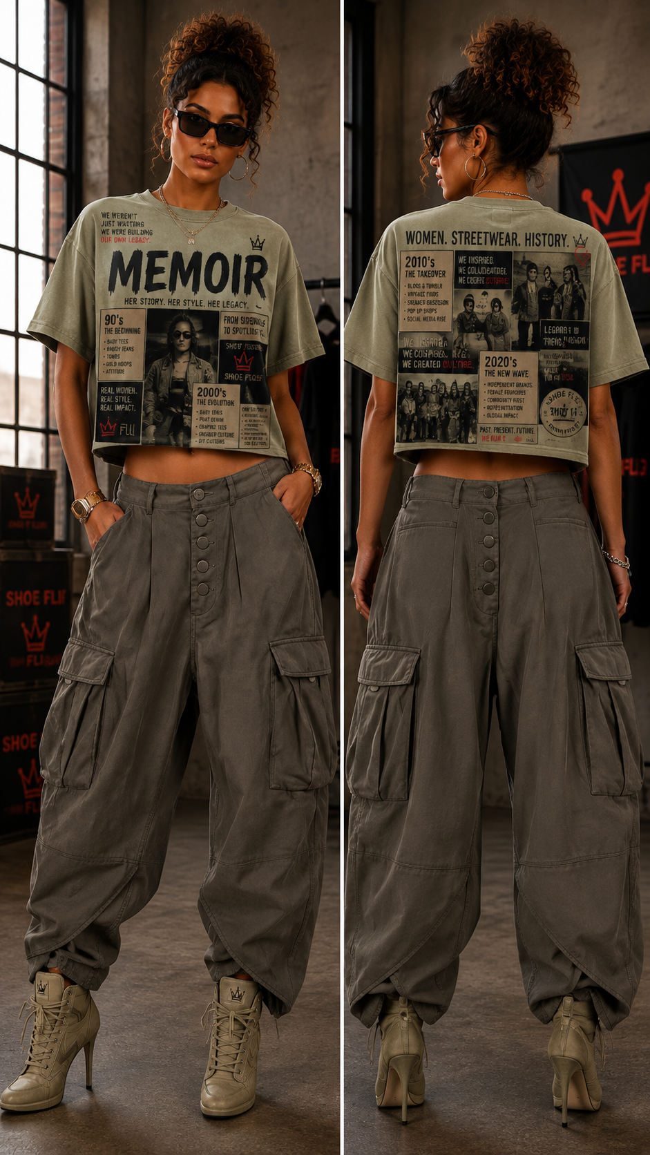 Memoir Women's Cropped Vintage Tee