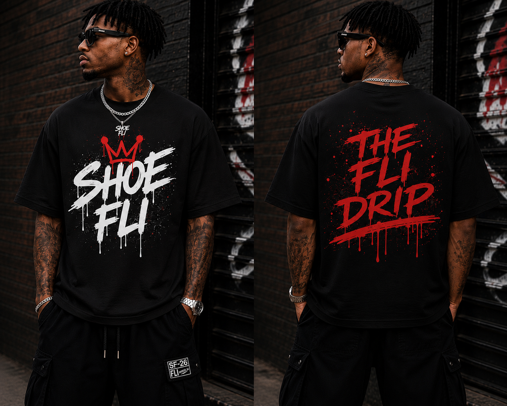 Shoe Fli Signature Heavyweight Tee – “The Fli Drip” Edition