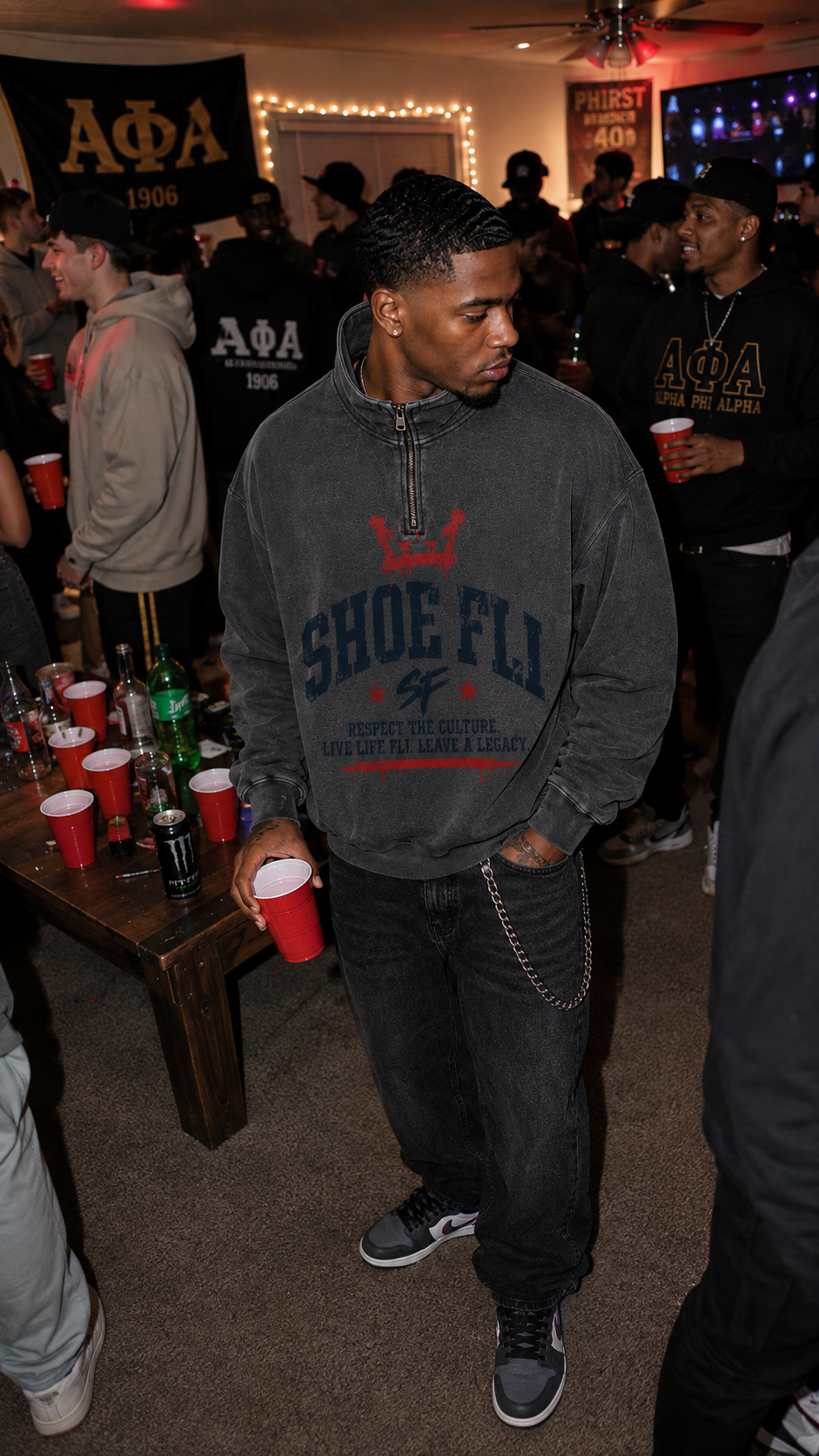 Shoe Fli Vintage Washed Fleece Sweater