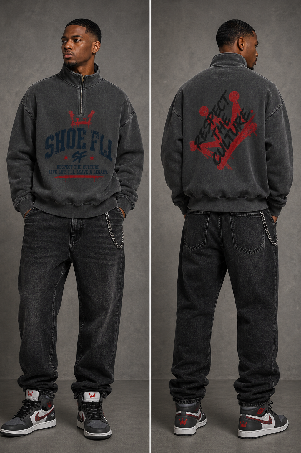 Shoe Fli Vintage Washed Fleece Sweater
