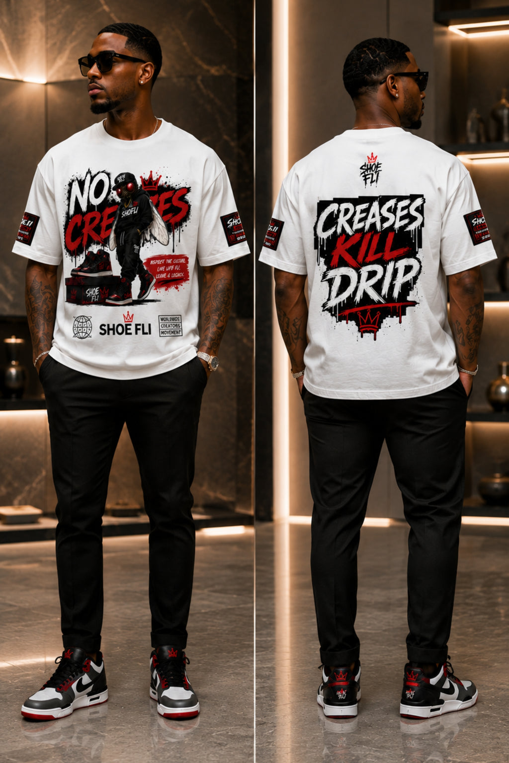 SHOE FLI " NO CREASES T-SHIRT"