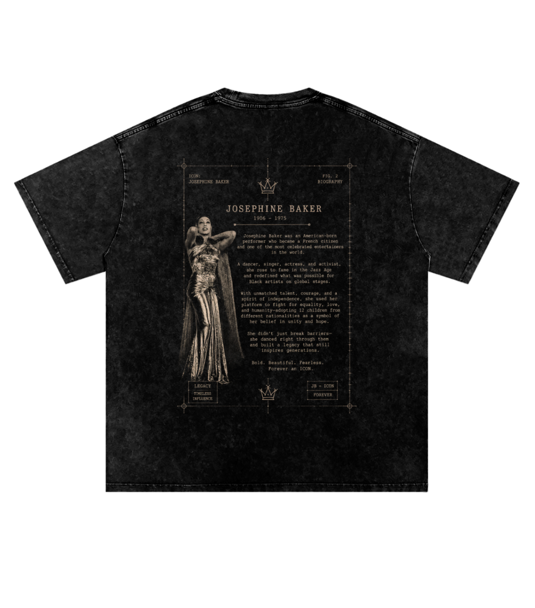 Josephine Baker Snow Washed Oversized Cotton T-Shirt