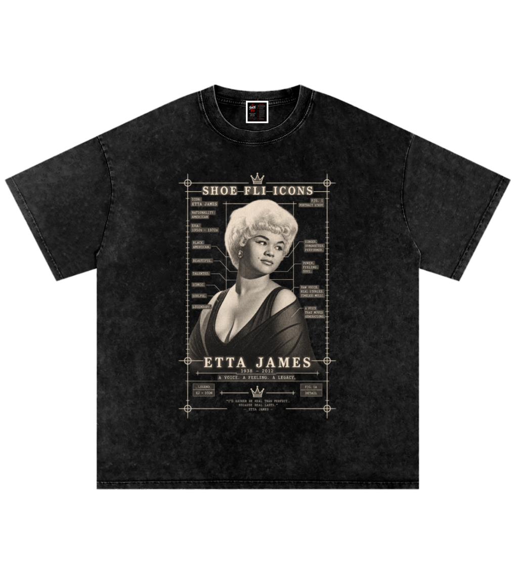 Etta James Snow Washed Oversized Cotton T-Shirt