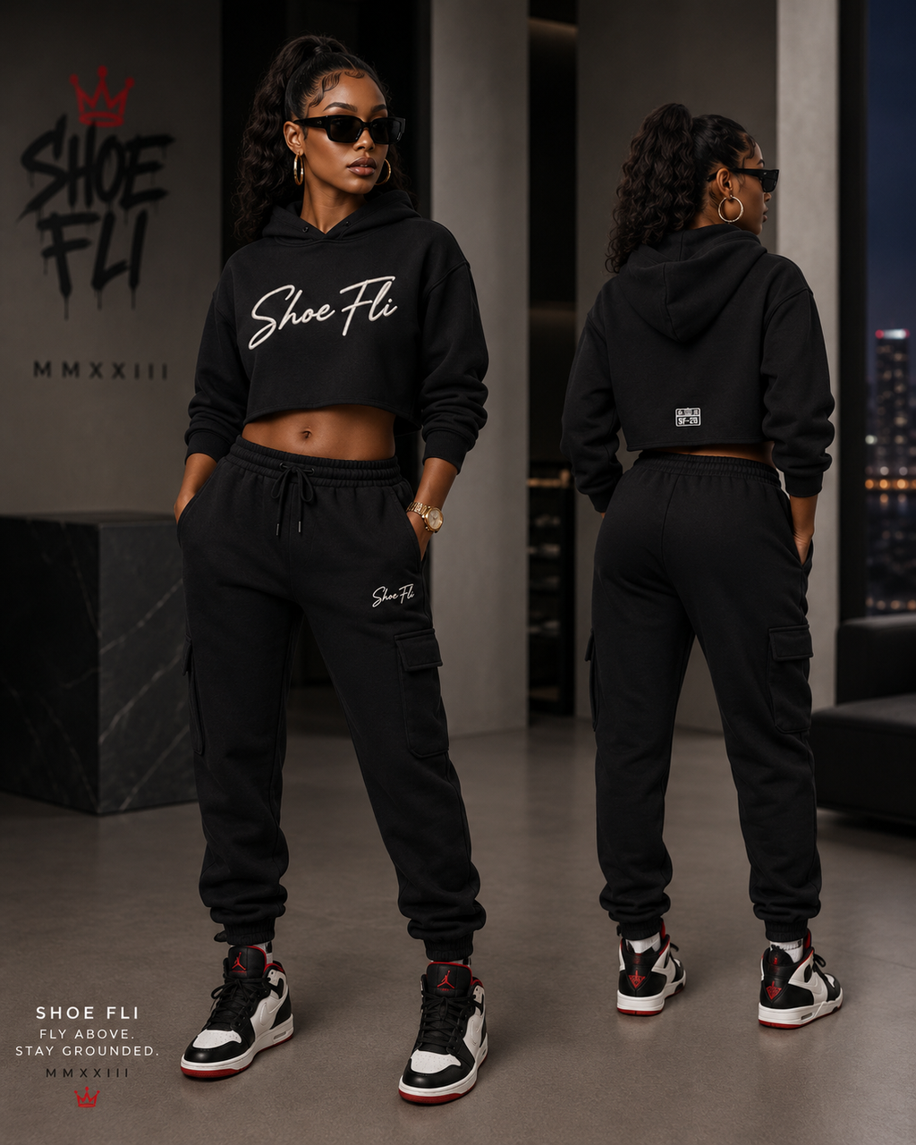 Shoe Fli Women's Essential Cropped Hoodie