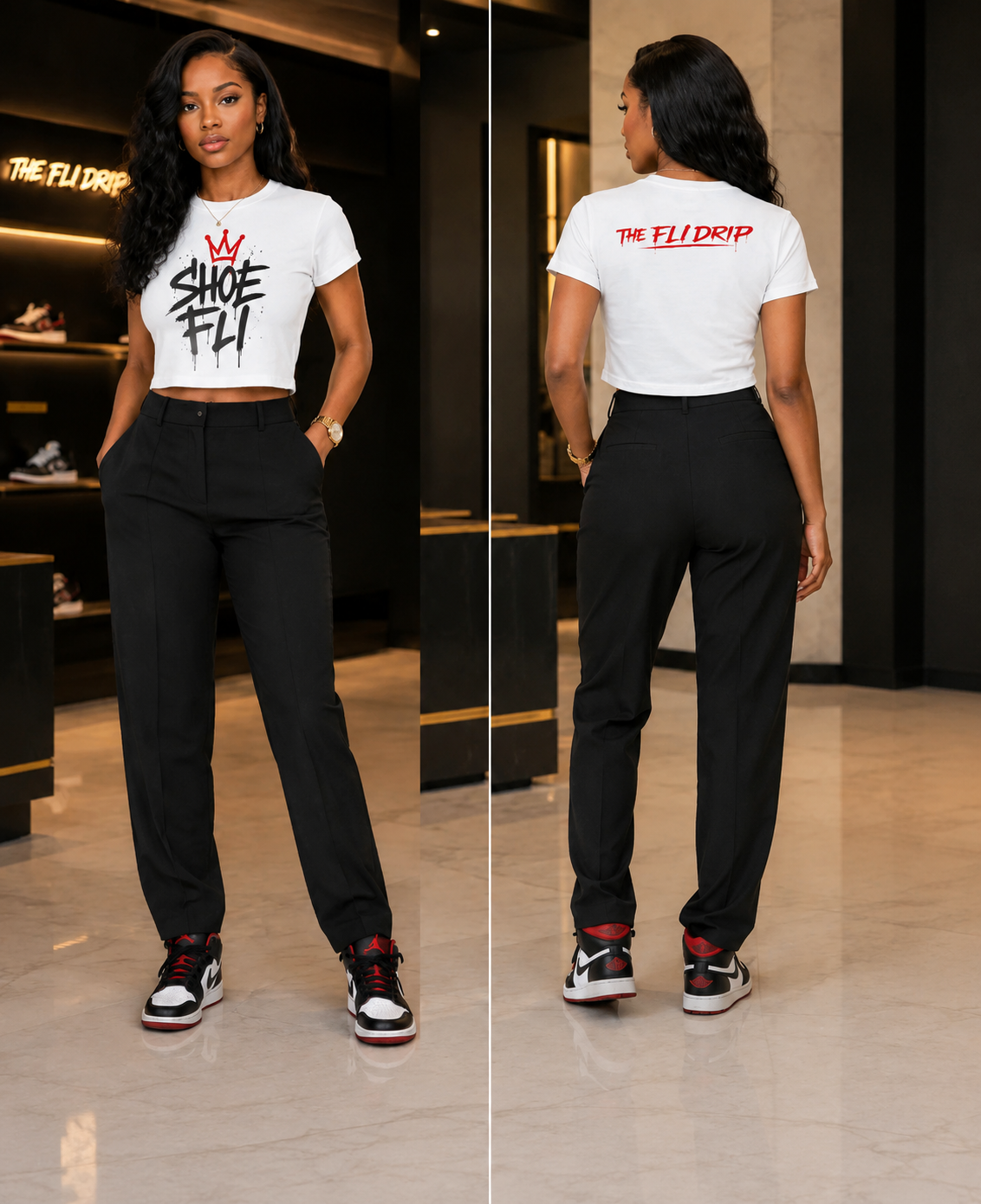 Shoe Fli – Fli Drip Women's Slim Ribbed Crop T-Shirt