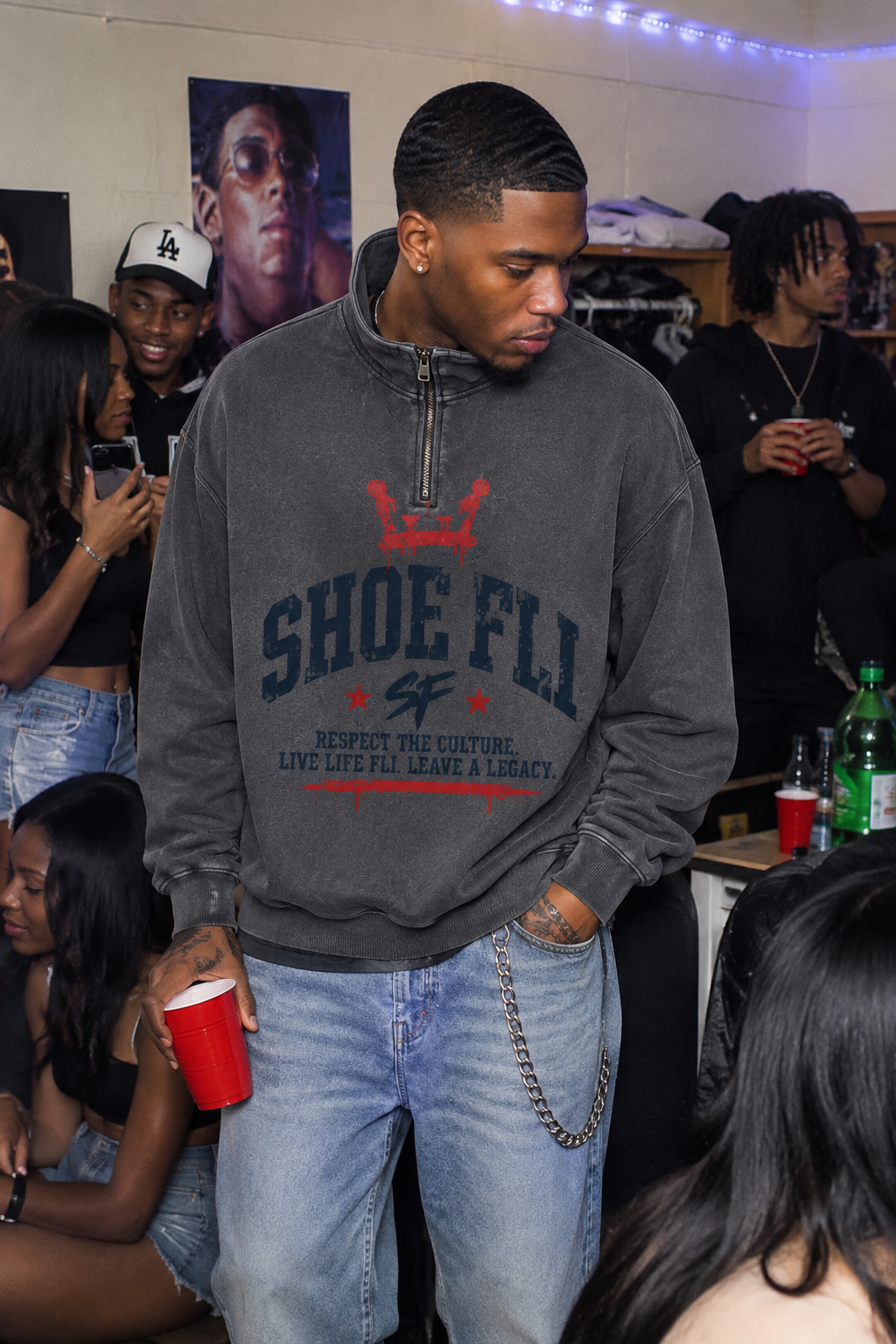 Shoe Fli Vintage Washed Fleece Sweater