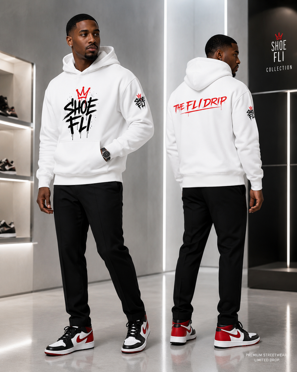 Shoe Fli Graffiti Logo Oversized Premium Fleeced Heavyweight Hoodie