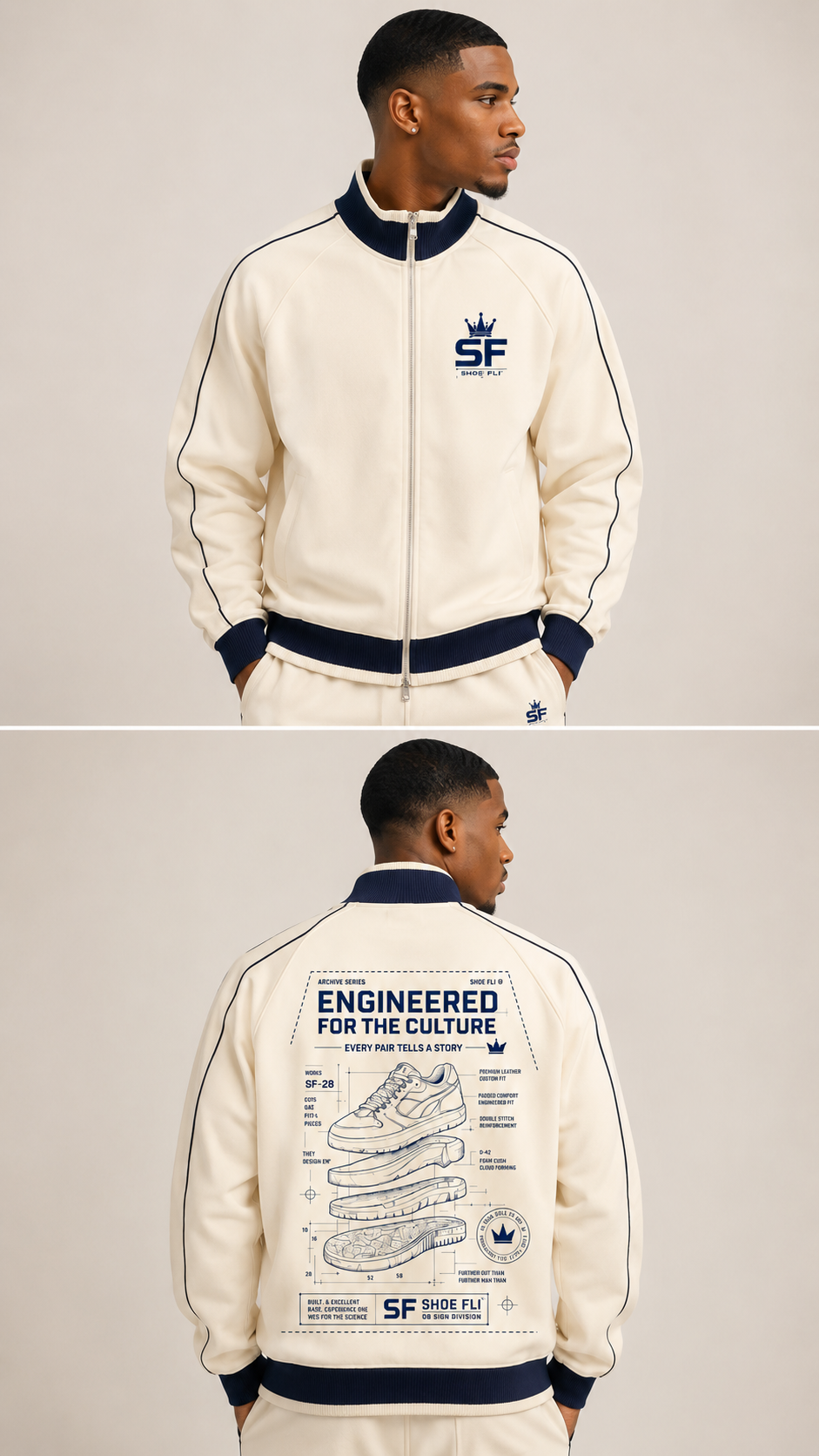 Shoe Fli Raglan Sleeve Zip Track Jacket