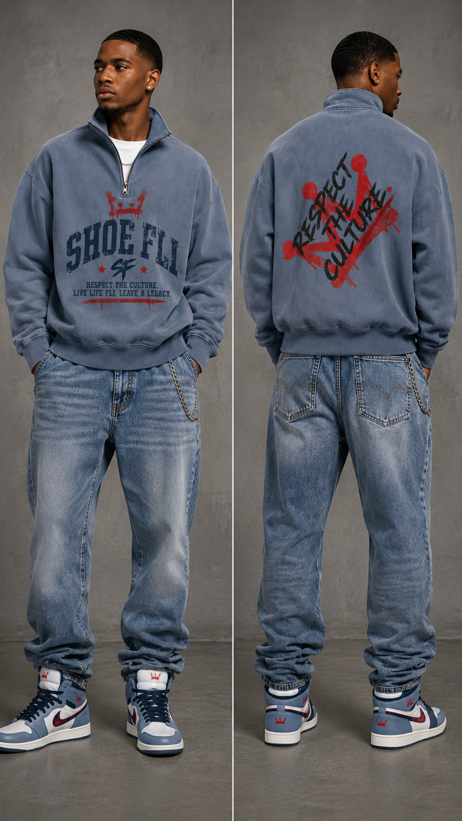 Shoe Fli Vintage Washed Fleece Sweater